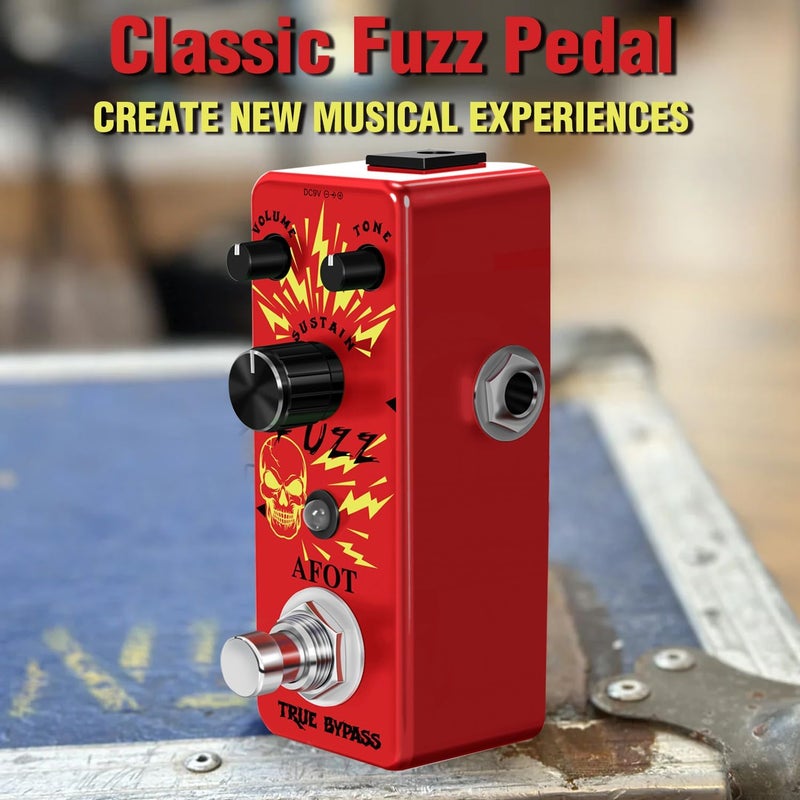 AFOT Classic Fuzz Guitar Pedal Vintage Fuzz Mini Guitar Effects Pedal Traditional Fuzz Effect, Plump and Rich Tone,Guitar Effects Pedal True Bypass - Image 1
